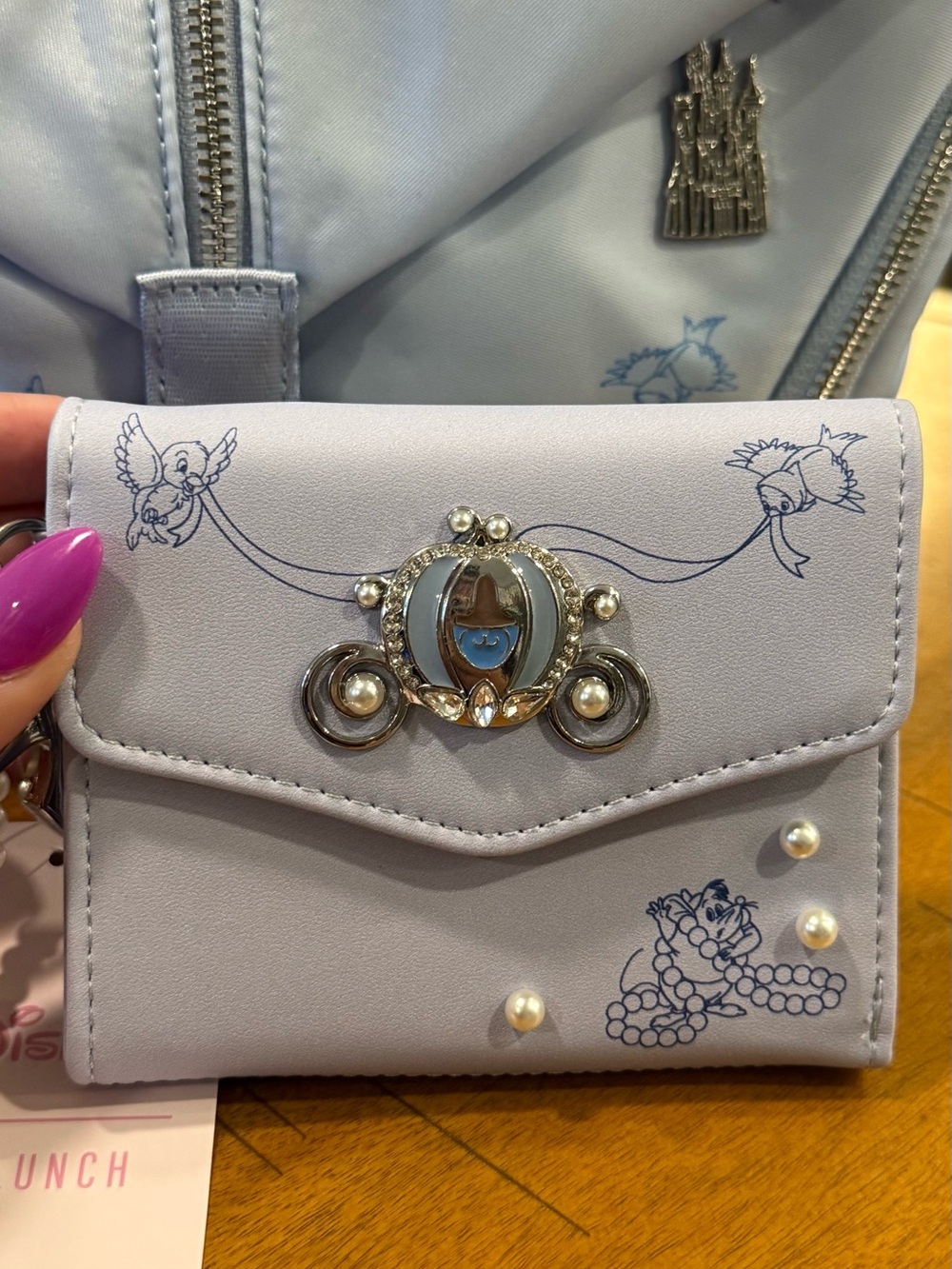 Disney Cinderella Minimalist Studded Mini Backpack AND Matching Wallet - NWT - Picture 12 of 15